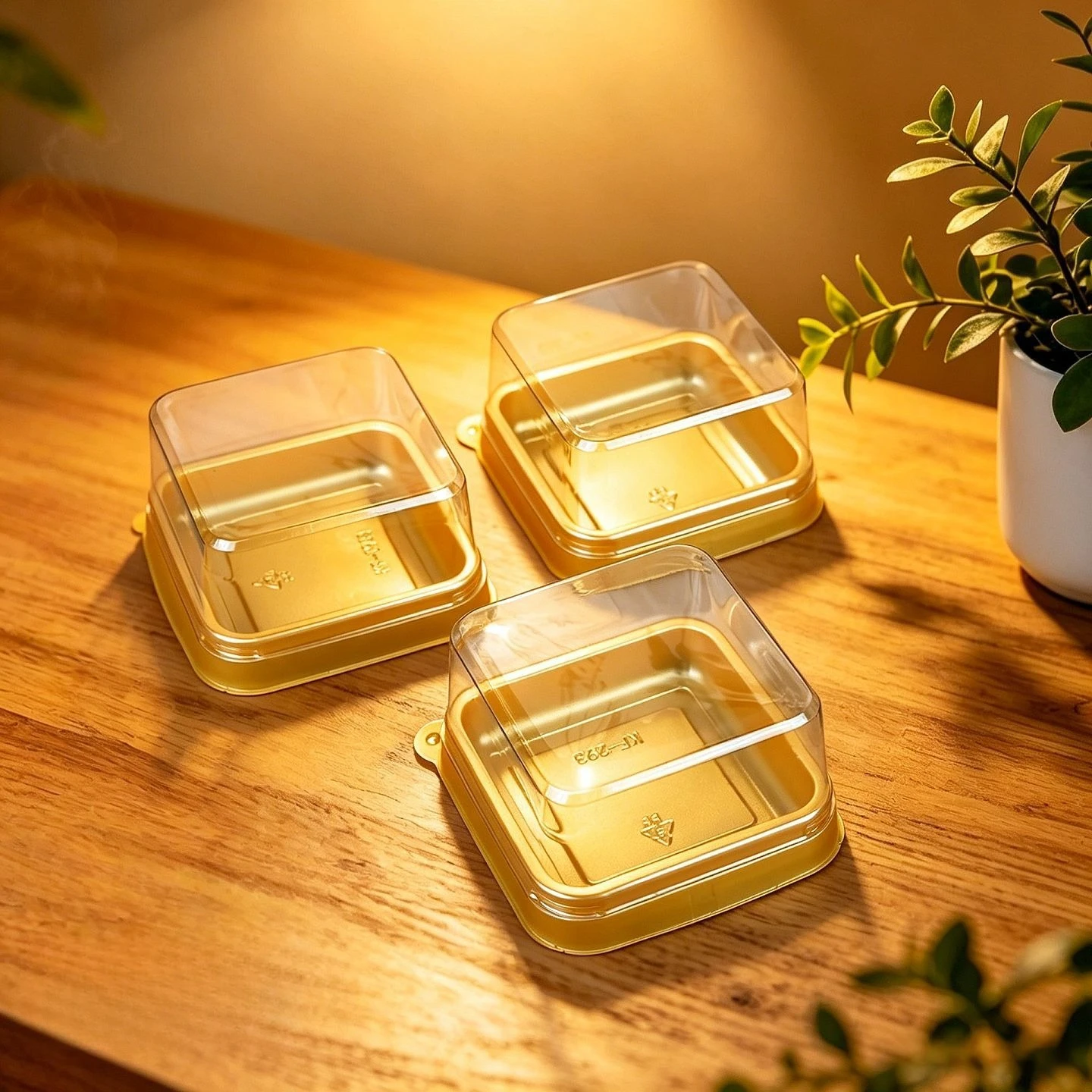 Single Egg Yolk Crispy Bread Dessert Plastic Wrapping Boxes Mooncakes Small Cakes Square Packaging Case Bakeware Food-grade