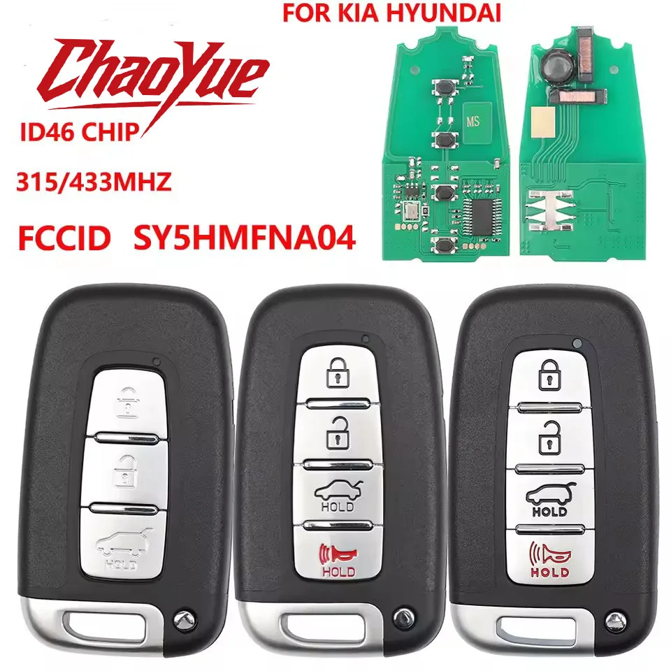 

ChaoYue Car Remote Key For Hyundai Elantra Tucson IX35 Sonata KIA Soul Rio Borrego Sorento Optima ID：46 315/433 SY5HMFNA04