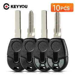 KEYYOU 10PCS Car Key Case For Fiat Transponder Car Key Shell Blank Case Cover No Chip Fob SIP22 GT15R Blade