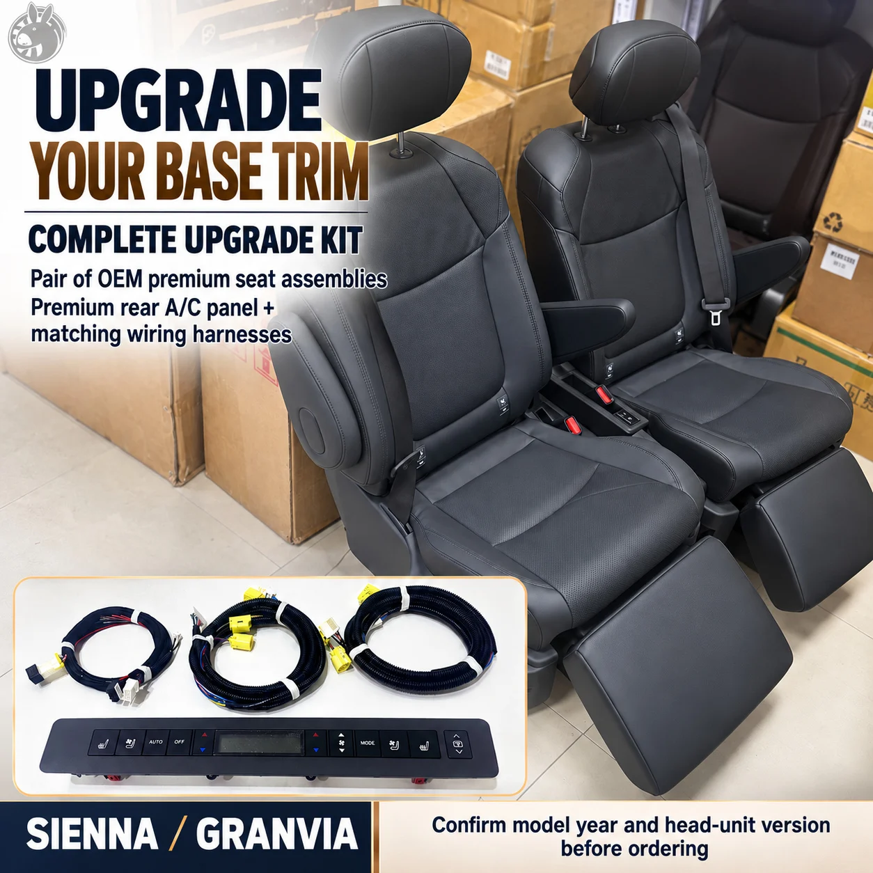 For Toyota Sienna 2021-2025 leather mid-row seat pair of Sienna modified Non-destructive installation high configure