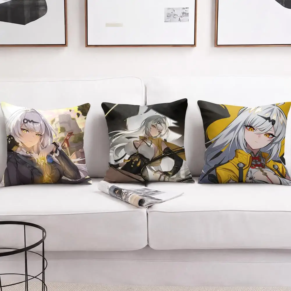 Yixuan Zenless Zone Zero Cushion Cover Short Plush Soft Double-Sided Printing Pillow Case Cozy Sofa Bedroom Home Decor Gift