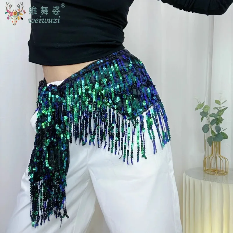 

Пояс-шарф для танцев живота, костюм для народных танцовщиц, юбка в этническом стиле с пайетками, бахромой и блестками, для вечеринок, пляжа, Хэллоуина, новинка