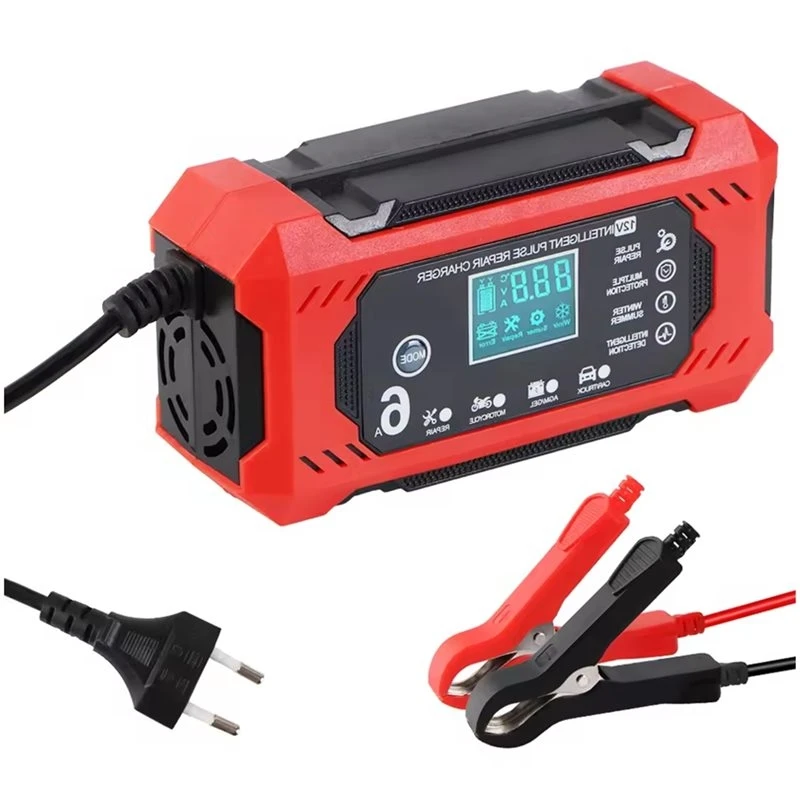 CYL-Car Battery Charger 12V 90W With Pulse Repair Function For Lead Acid Motorboat Battery Chargers EU Plug