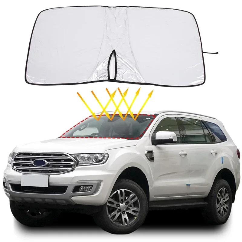 

For Ford Everest 2019+ Car Window Sun Shade Block UV Rays Sun Visor Protector Car Windshield Visor Cover Sunshade