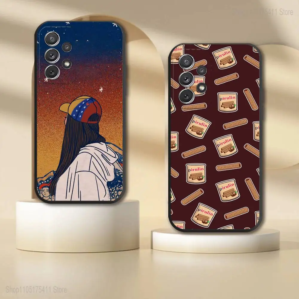 

V-Venezuela esthetic Art Phone Case For Samsung S 25,24,23,22,30,21,10,9,Ultra,Plus,Lite,FE,4,5G Black Soft Case