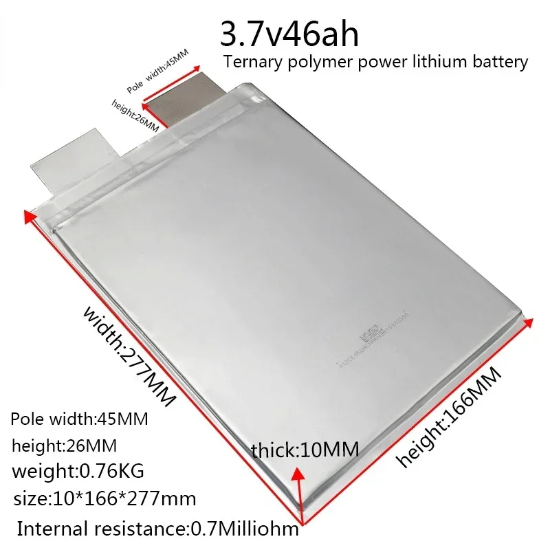 For  lifepo4 pouch cells 38ah 46ah 50ah 63ah 68ah 72ah 78ah 3.7v lipo lithium polymer battery