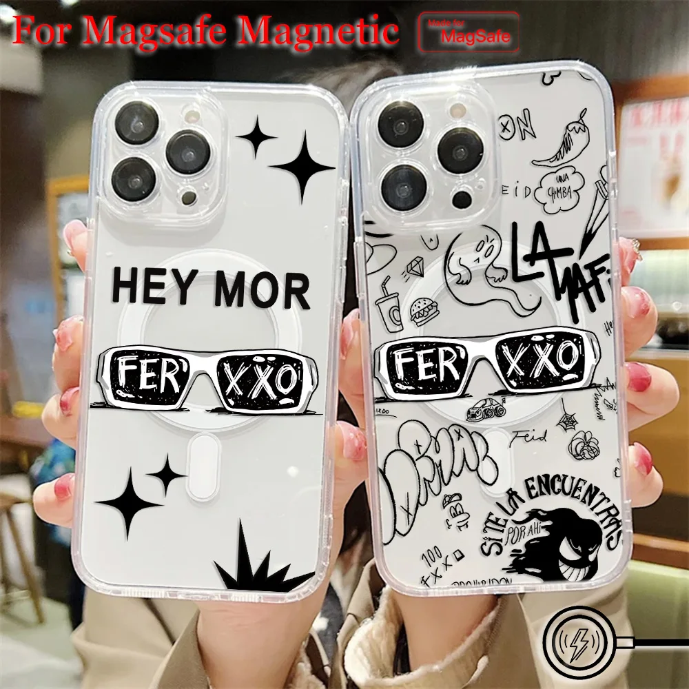 Feid Nitro Jam Ferxxo Magsafe Magnetic Phone Case for iPhone 16 15 14 13 12 11 8 7 Plus Pro Max X XR XSMax Soft Clear Tpu Cover