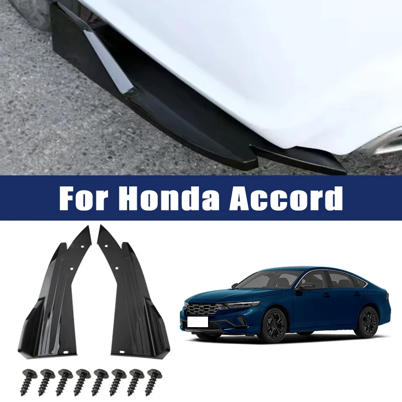 2pcs Car Rear Bumper Spoiler Lip Carbon Fiber Wing Trim Anti-crash Diffuser Side Skirt Wrap Angle Splitter For Honda Accord