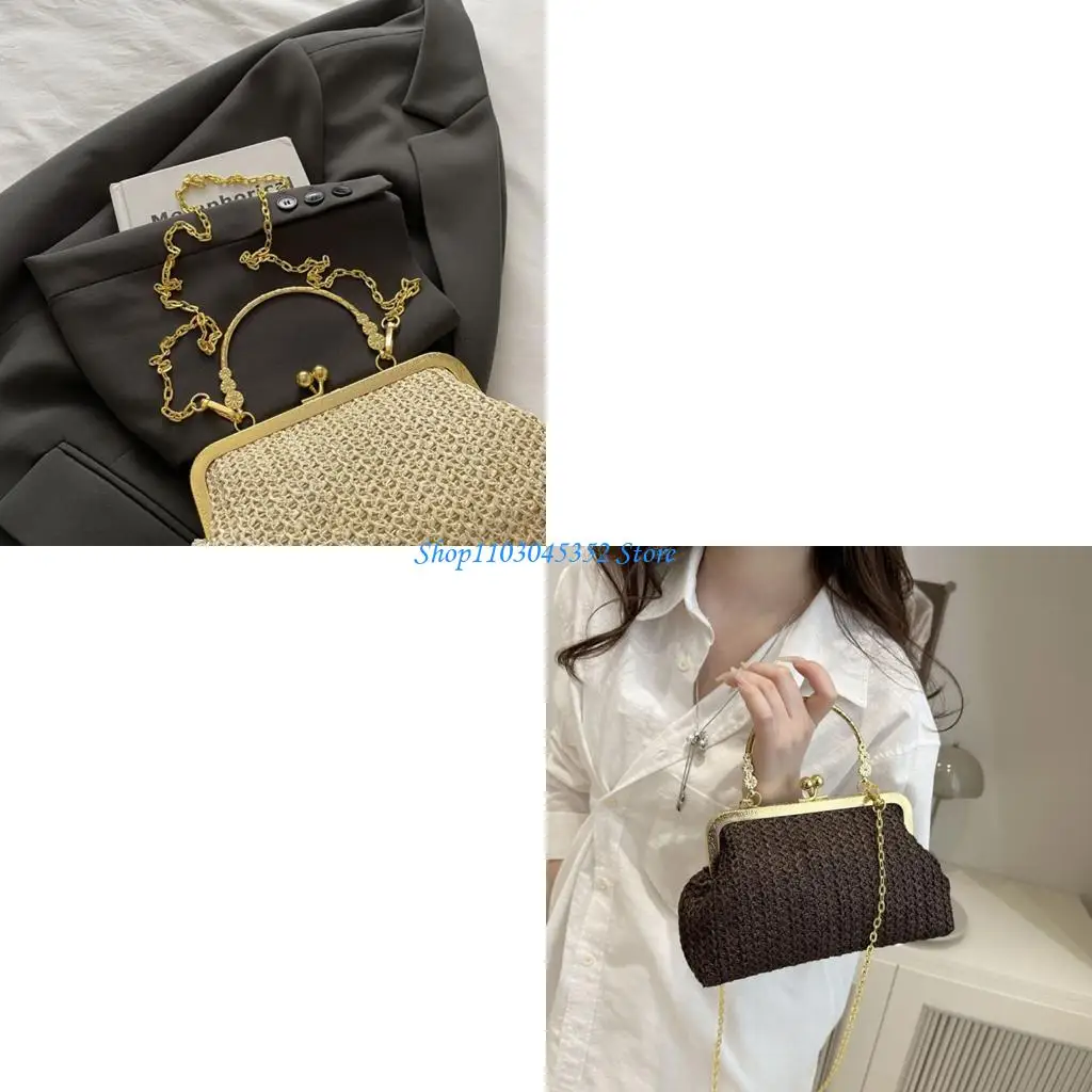 

Women's Hoboes Handbag Straw Woven Shoulder Toted Purses Casual Crossbody Bag Gifts