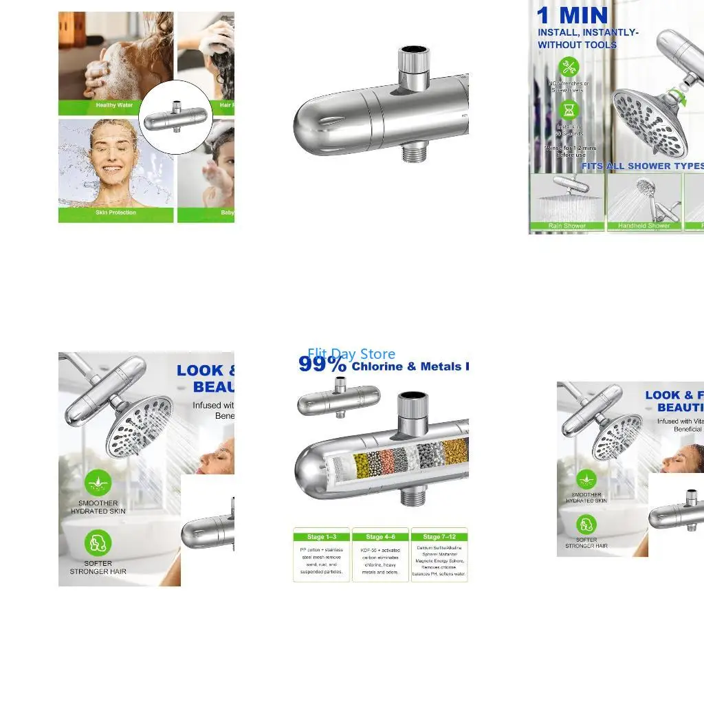F92C High Output Multi-Stage Shower Filter Long Terms High Capacity Shower Head Filter Cartridge for Hard Water Softening