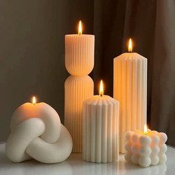Roman striped cylindrical candle silicone mold rope knot candle silicone mold pointed stripe geometric shape acrylic PC mold
