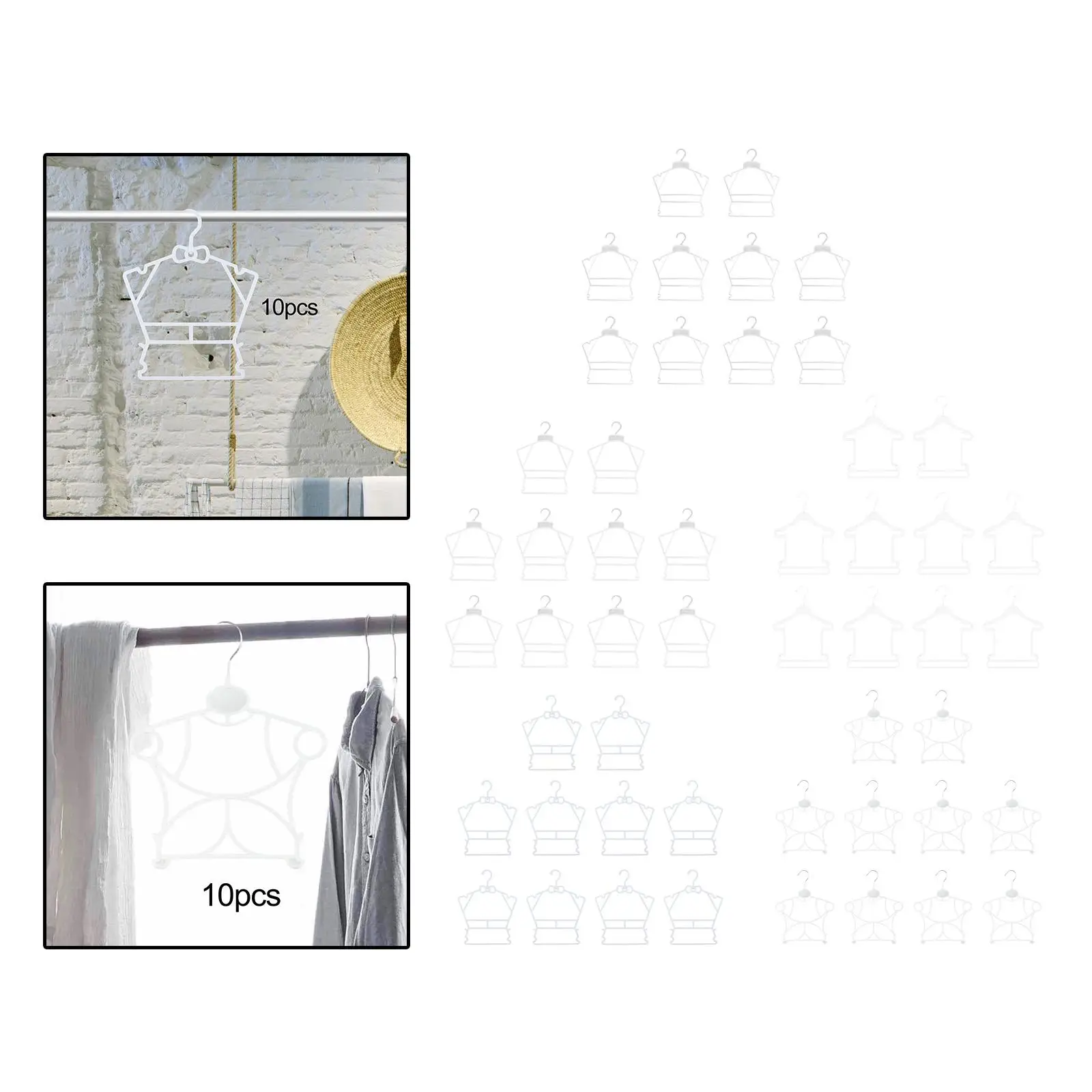 10Pcs Swimwear Hangers, Bathing Suit Lingerie Display, Swimsuit Hanging Rack for Wardrobe