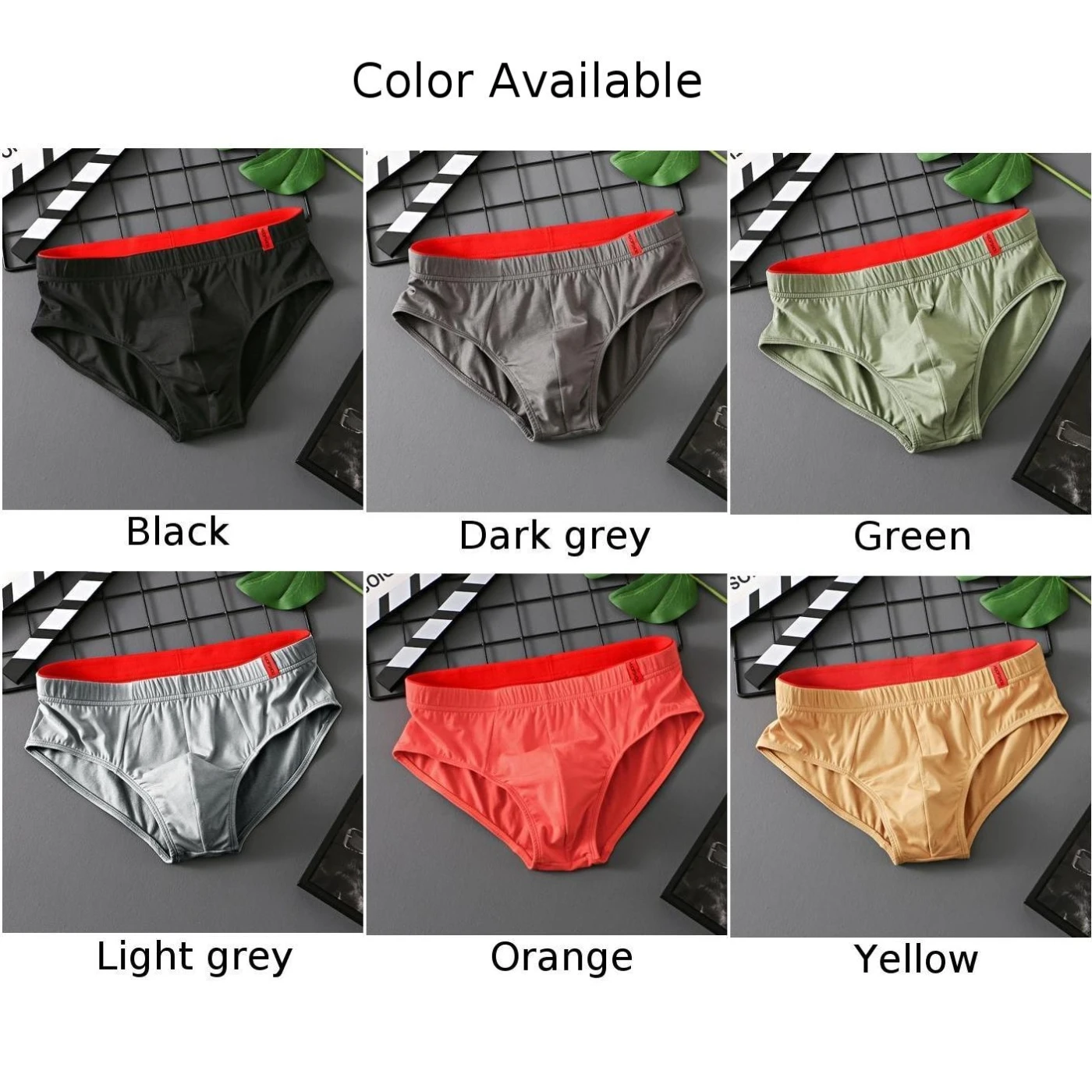 سراويل داخلية للرجال، سراويل داخلية منخفضة الخصر، سراويل داخلية ناعمة بلون سادة، ملابس داخلية قصيرة مريحة من القطن طوال الموسم #4