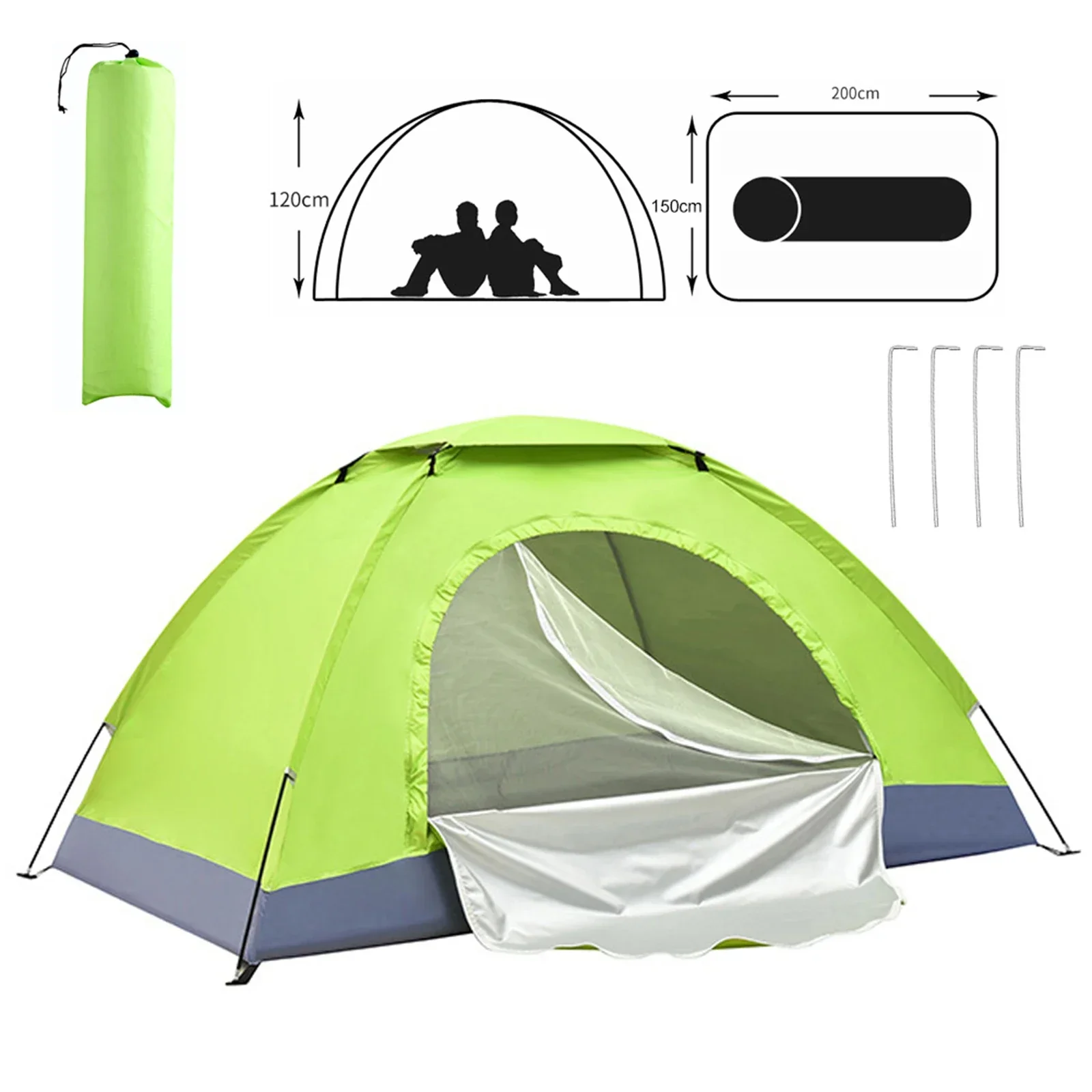 1 PC Ultralight Single Layer Camping Tent Portable Hiking UV Coating Fishing Backpacking Travel Rooms 1/2 Mortgage