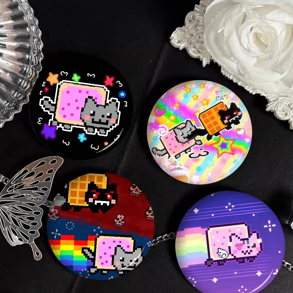 N-Nyan C-Cat Soft Button Pin Bright Printed Icon Gift For Friends Badge Collar Brooch Lapel Pin Metal