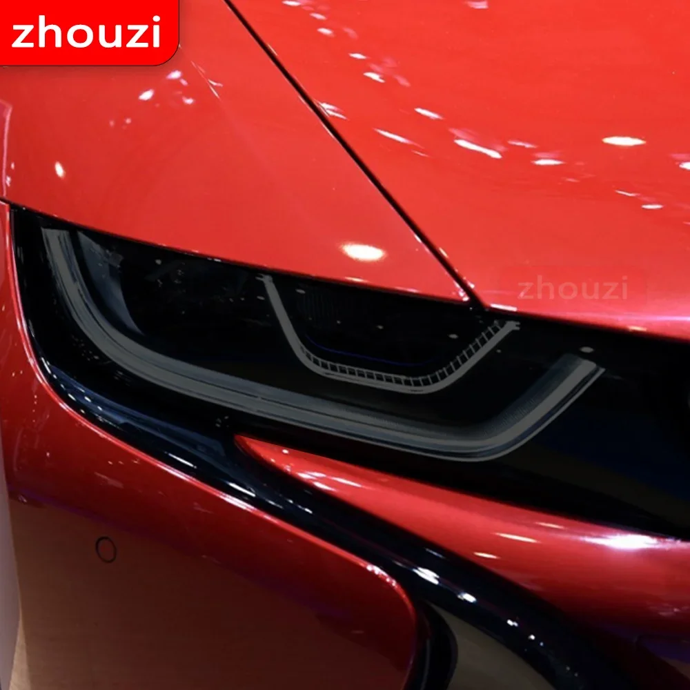 

For BMW i8 2014-2020 2 Pcs Car Headlight Tint Black Vinyl Protective Film Protection Transparent TPU Sticker Accessories