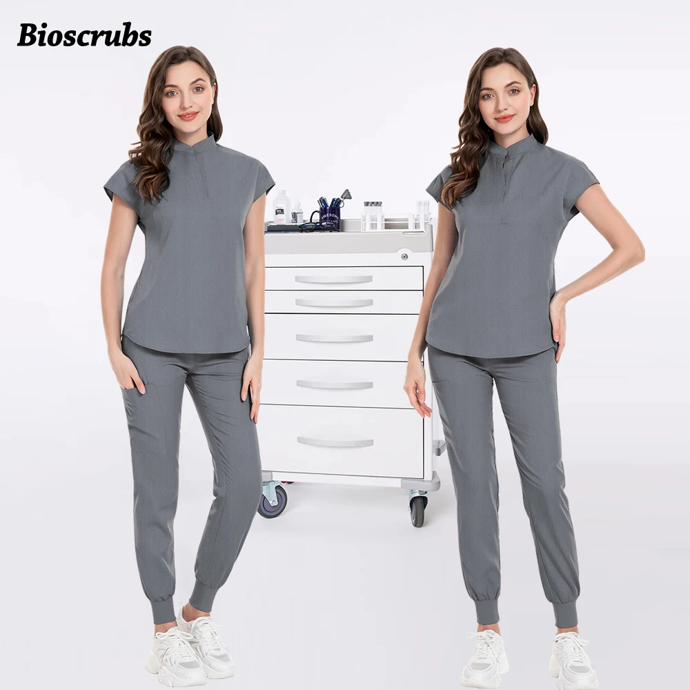 ชุดยูนิฟอร์มแพทย์ด้านการดมยาสลบหลากสี ชุดพยาบาล ชุดคลินิก เสื้อ+กางเกง ผู้หญิง ร้านขายสัตว์เลี้ยง ชุดแพทย์ผ่าตัด