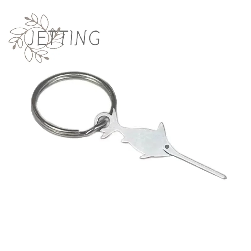 إبرة من الفولاذ المقاوم للصدأ على شكل سمكة أبو سيف ساخنة للهواتف الذكية، أداة إزالة علبة بطاقة Sim، أداة مفتاح إخراج كشتبان عالمي