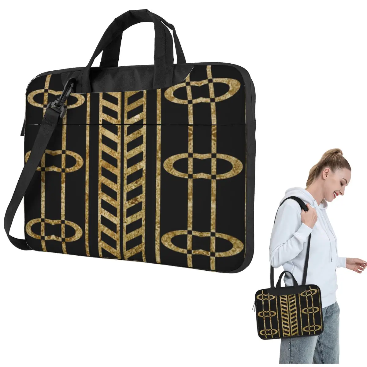 

Сумка для ноутбука Art Deco Design II, устойчивая защитная сумка для компьютера 13, 14, 15,6 дюймов, сумка через плечо для ноутбука, сумка для ноутбука