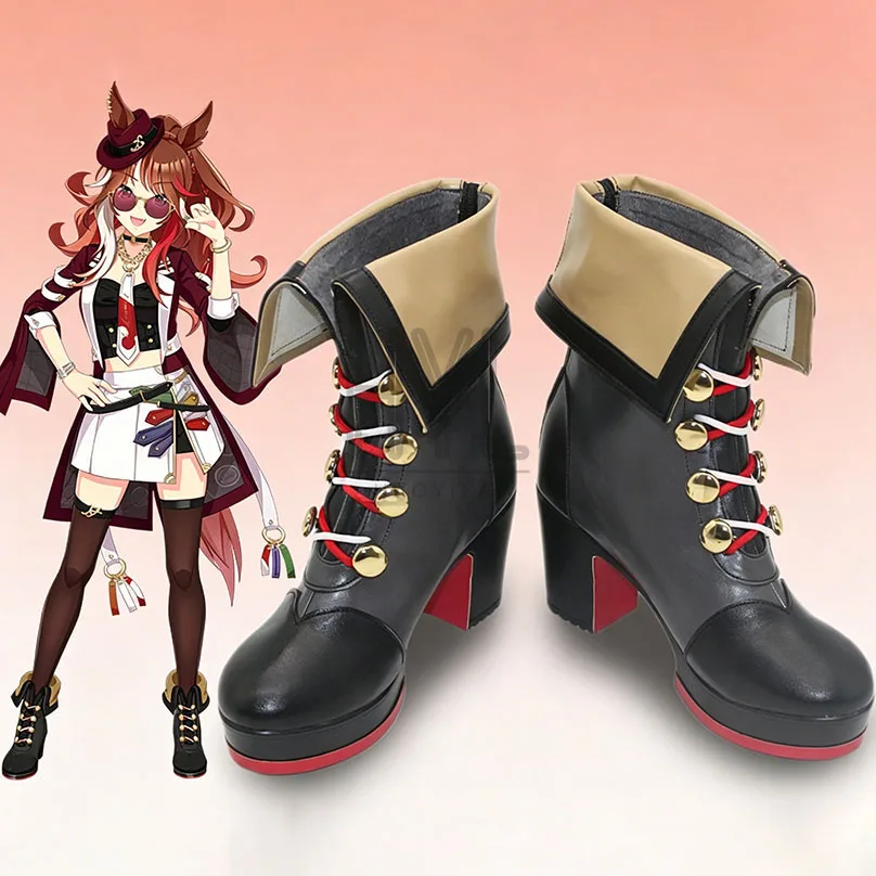 Chaussures de Cosplay Anime Umamusume Pretty Derby Forever Young, bottes en cuir, chaussures de jeu de rôle pour fête d'halloween, carnaval, pour femmes et hommes