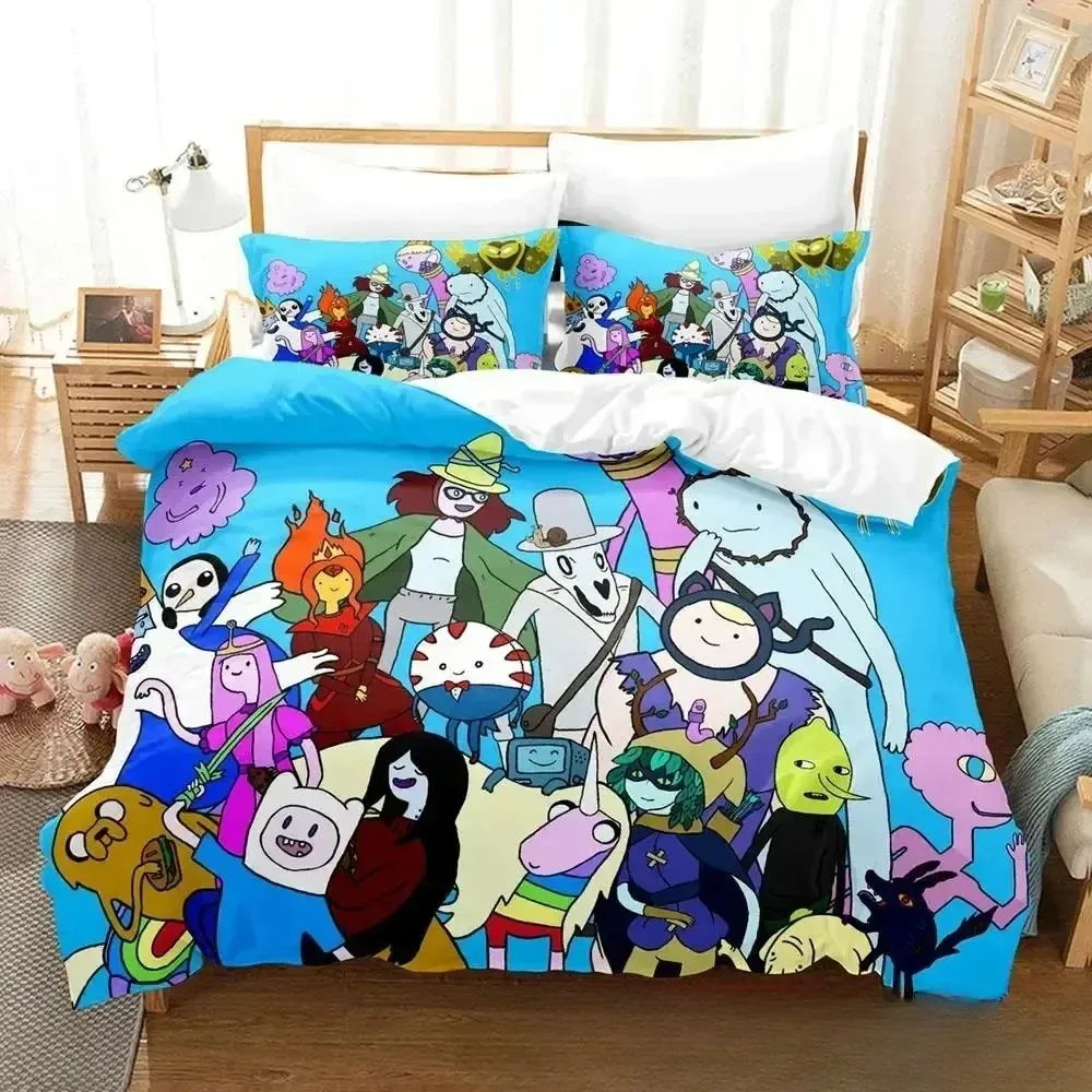 Cartoon The Dog Face Adventure Time Finn Jake Bedding Set Duvet Cover Bed Set Quilt Cover Pillowcase Comforter king Queen Size