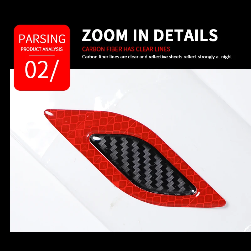 Car Reflective Stickers Super Reflective Rearview Mirror Trim Stickers Car Anti-Collision Strips Reflective Stickers