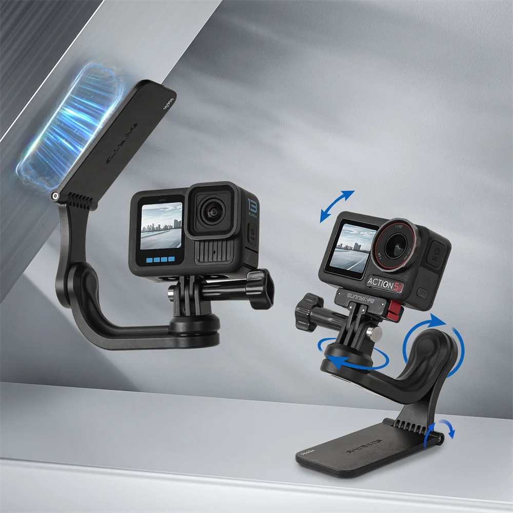 محول عالمي توسيع حامل قبضة ل DJI OSMO Pocket 3/OSMO Action 5/4/3 Insta360 X5/X4 قاعدة منضدية Manget الملحقات