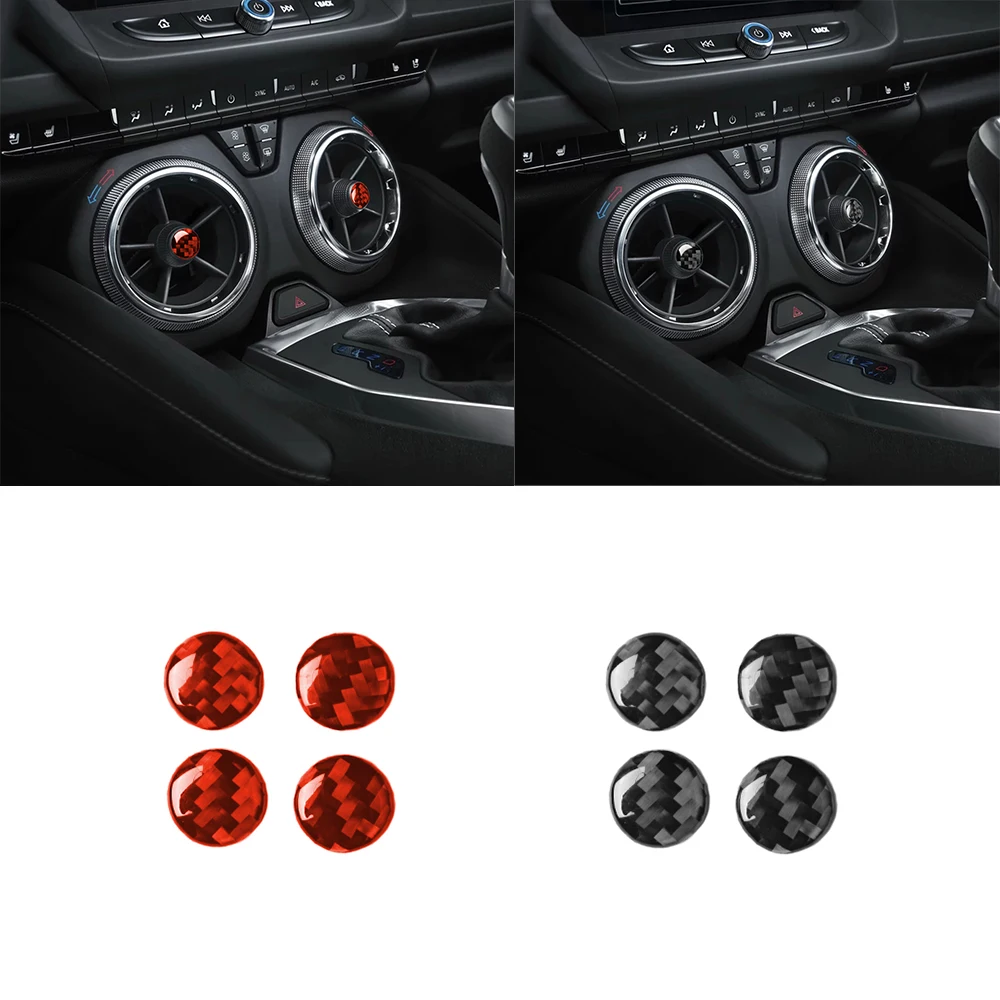 

4pcs for Chevrolet Camaro 2017-2019 Car Air Outlet Decoration Sticker Decal Cover Auto Interior Accessories Carbon Fiber