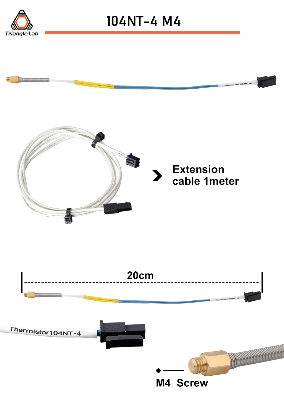 Trianglelab RAPIDO V2 Keramik-Heizkit HeatBlock K500 Thermoelement M4 104GT-2 100K 3950 PT1000 für Rapido V2.0 HOTEND – Detail 7