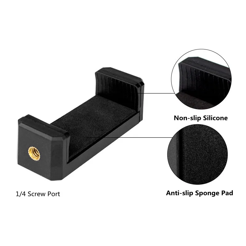 Adaptateur universel de support de téléphone portable pour smartphones, trépieds ou supports avec vis de montage standard de 1/4 pouces, peut tourner