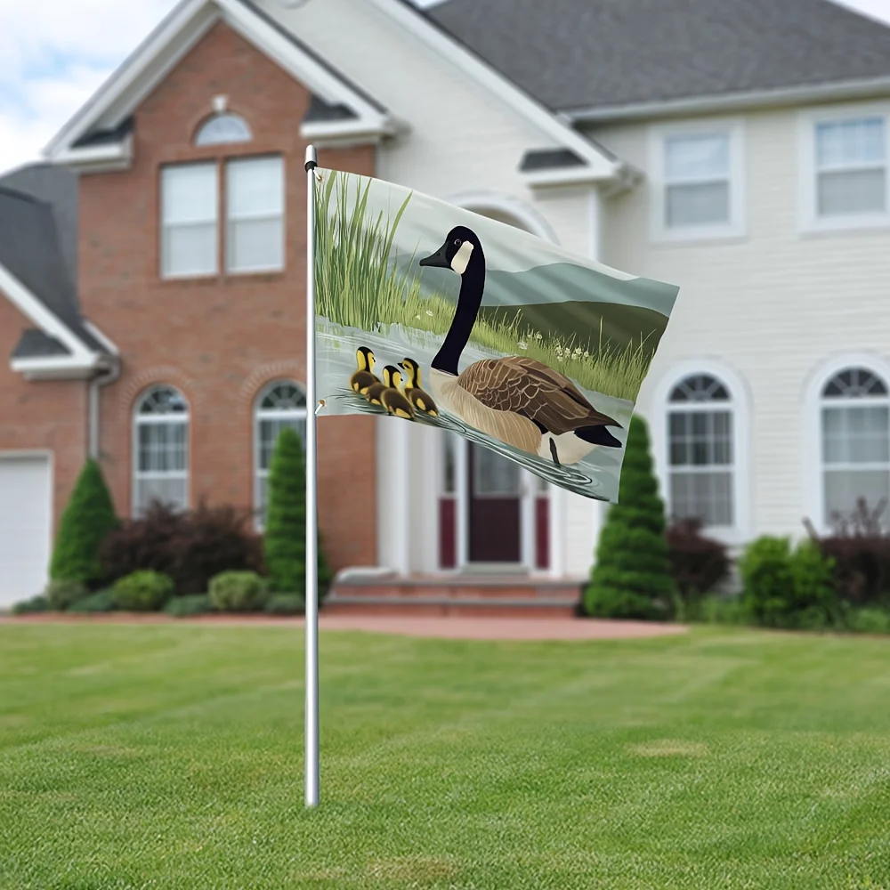 Canada Goose and Goslings Flag Durable Polyester Outdoor Garden Decoration Home Accent