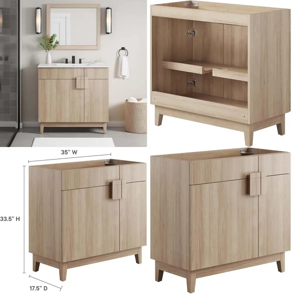 36 خزانة حمام من خشب البلوط بدون حوض حوض