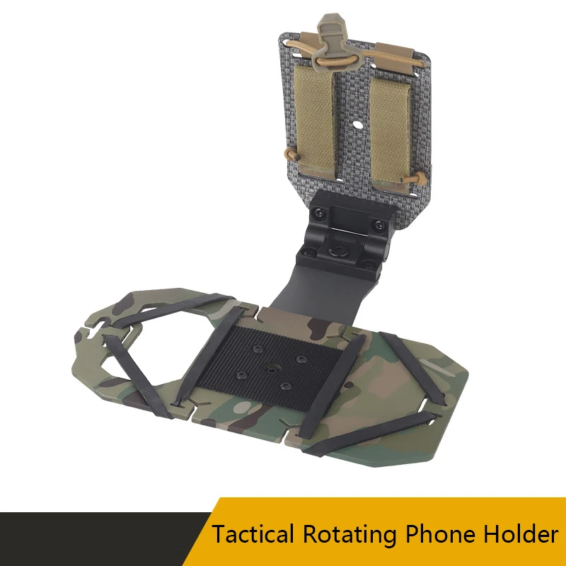 Tactical Rotating Phone Holder, Folding Design, MOLLE Installation, Adjustable Elasticity, Easy to use