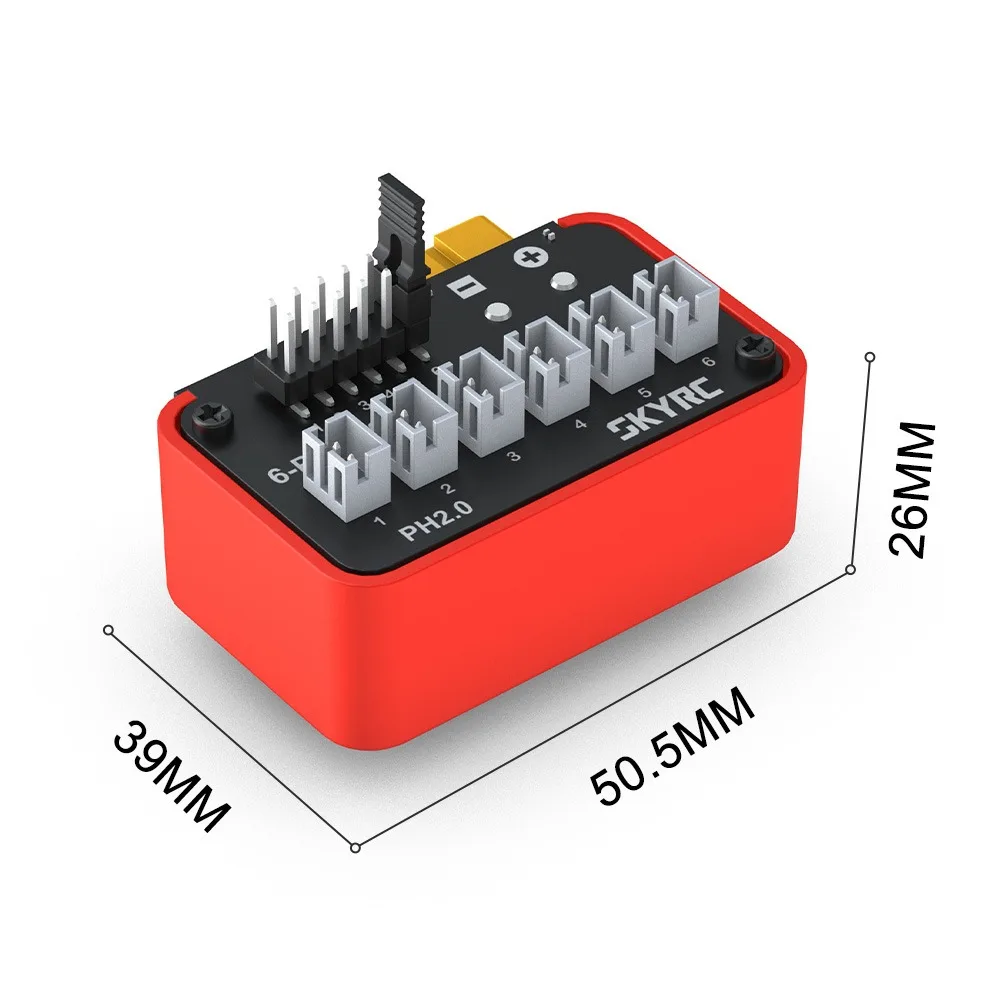 SkyRC Battery Charging Hub OSH 6-Port 1S Battery Charging Hub For LiPo LiFe Li-ion LiHV Supported B6neo B6neo 2 B6neo+ B6ACneo