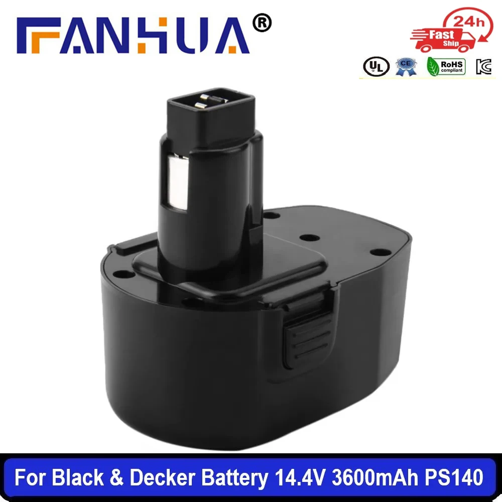 New power 14.4V 3600mAh Ps140 Battery for Black Decker PS140 PS140A CD140G A9262 A9527 A9267 A9276 batteries.