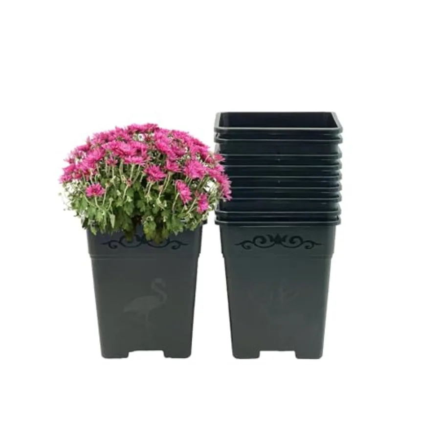 

lon Nursery Pot Plastic Planters for Outdoor Indoor Plants with Drainage Holes