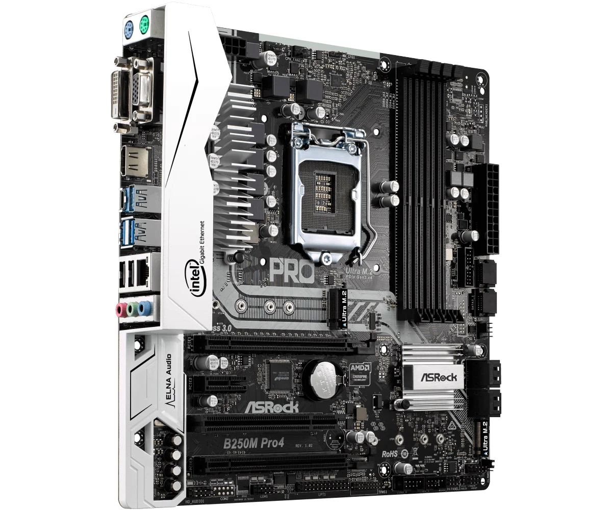 CPU ASRock B250M Pro4 + i7 LGA1151. CPU Placa-mãe ASRock B250M Pro4 LGA 1151 DDR4 Micro-ATX
