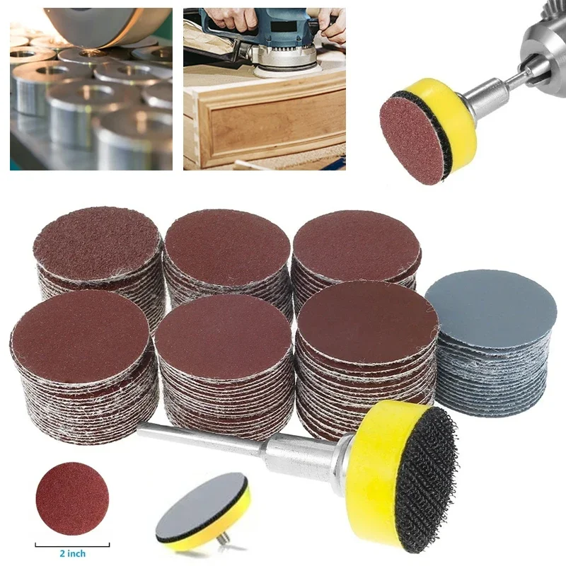 

2in Sanding Disc Rust Paint Removal Pad Polishing Pad Kit Paper base Abrasive Polishing Sanding Sandpaper Polishing Kit For Car