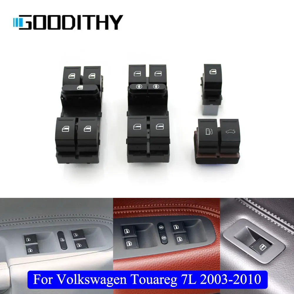 Car Electric Power Window Control Switch Fuel Tank Door Open Button Fuel Cover Open Switch For VW Touareg 7L 2003-2010 7L6959857