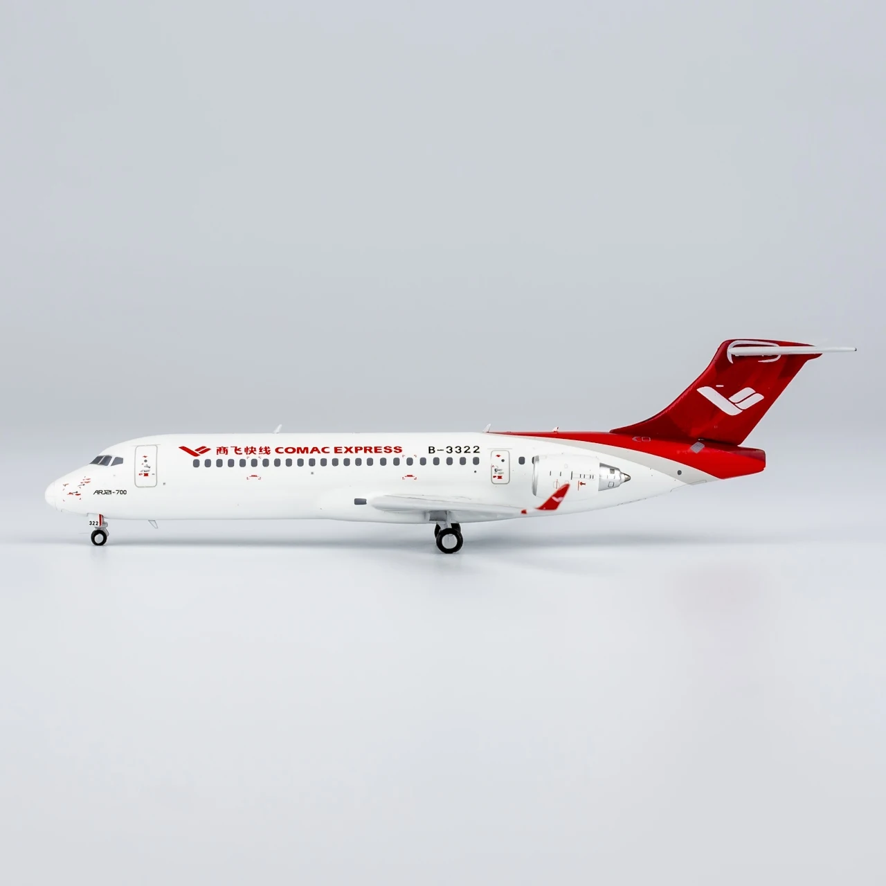 COMAC Express Alloy Collectible Plane, Air Jet Plane Presente, NG Modelo 1:400, ARJ21-700 Diecast Aircraft, B-3322, 21029