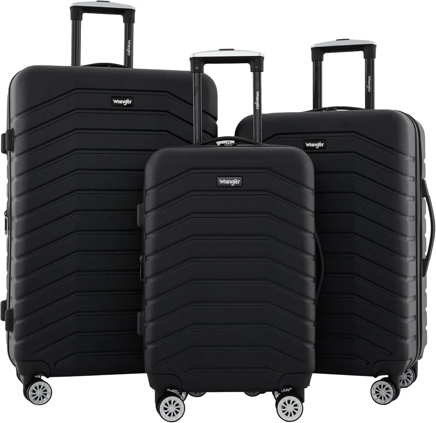 

3-Piece Expandable Spinner Luggage Set in Black for Versatile Travel