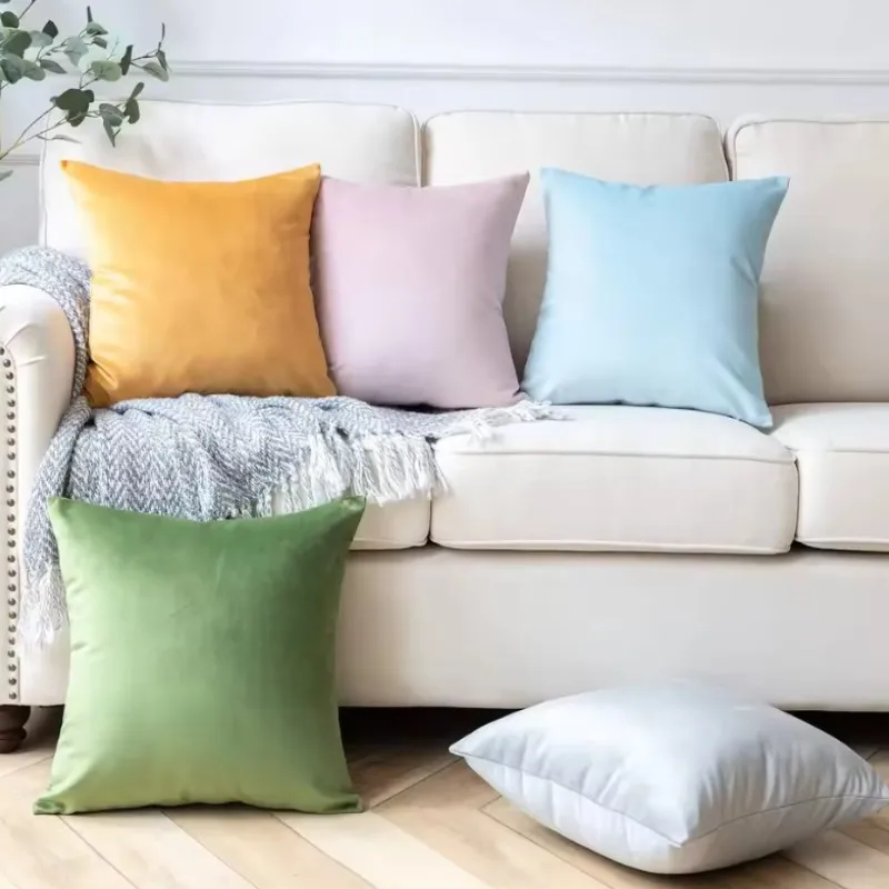 Gift Pink Velvet Cushion Cover Soft Multi Colors Pillow Covers Wedding Decorative Cushion Pillow Case for Couch Sofa Bedroom