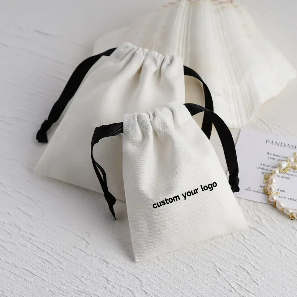 Customized Natural Organic Cotton Envelope Gift Packaging Bags Cotton Envelope Dust Bag For Handbag Clothing tshirts Packing