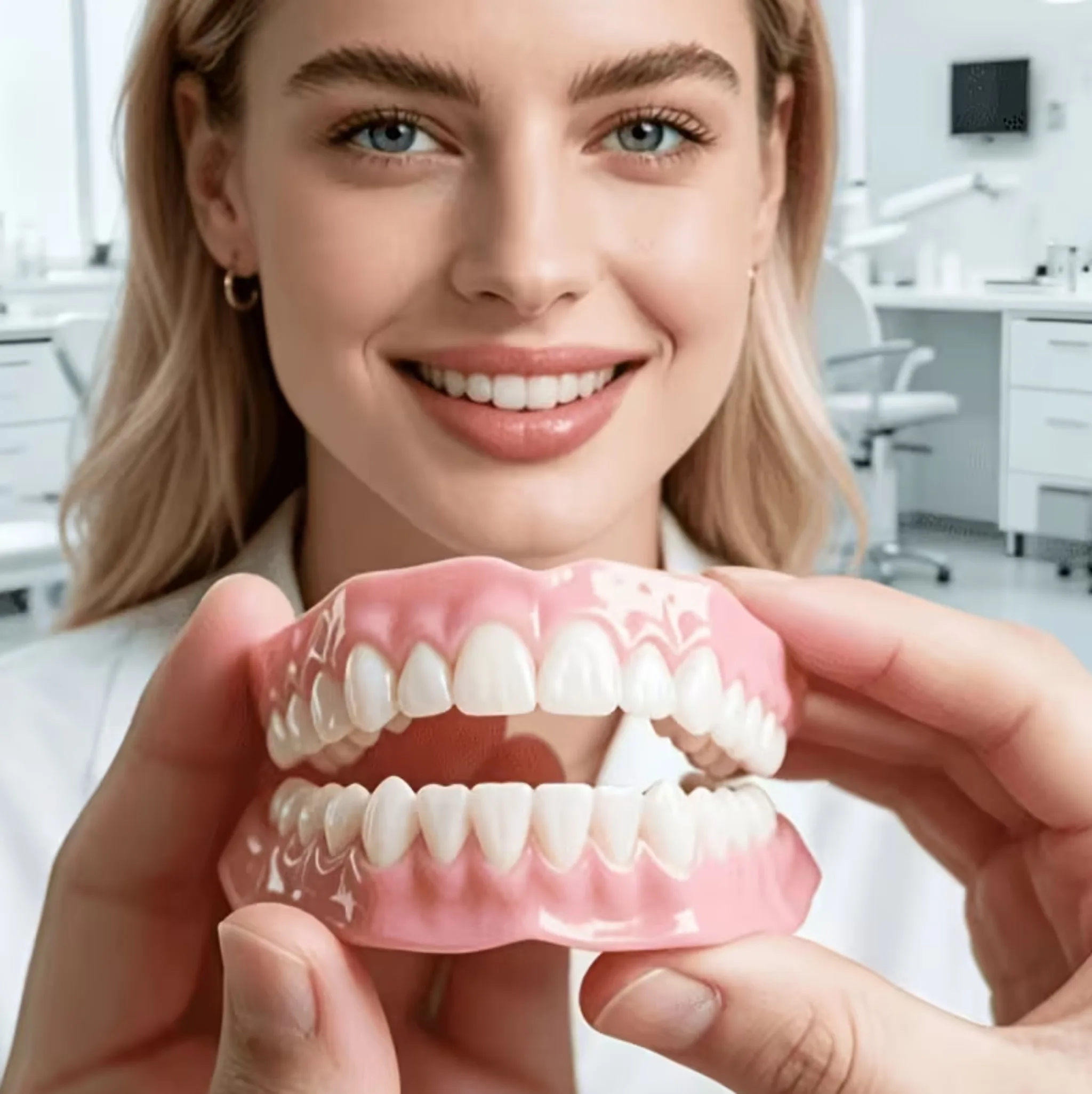 Kit de prothèses dentaires temporaires en silicone souple à clipser, pour dents supérieures et inférieures, ajustement confortable, dents artificielles cosmétiques, sourire instantané et confiant, soins bucco-dentaires quotidiens, unisexe