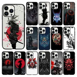 Samurai Phone Case for iPhone 17 Pro Max Air 16 15 14 13 Pro Max 15 16 Pro 15Plus Black Funda Coque Case
