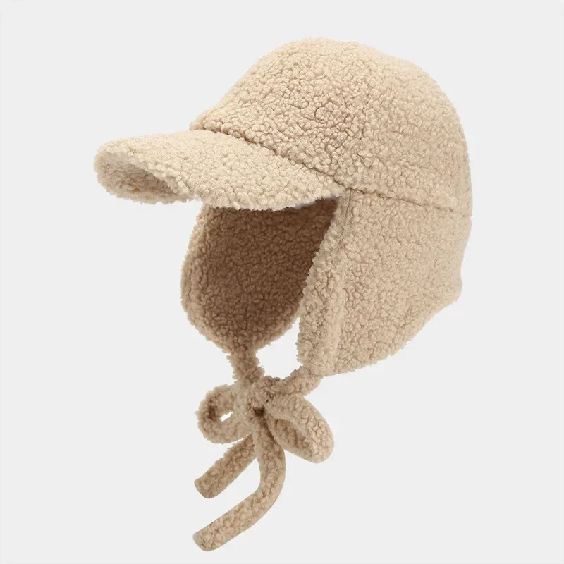 Gorro con orejas sólidas de poliéster para invierno, gorros ajustables para exteriores, gorros de bombardero, gorro cálido para hombres y mujeres 16, 2024