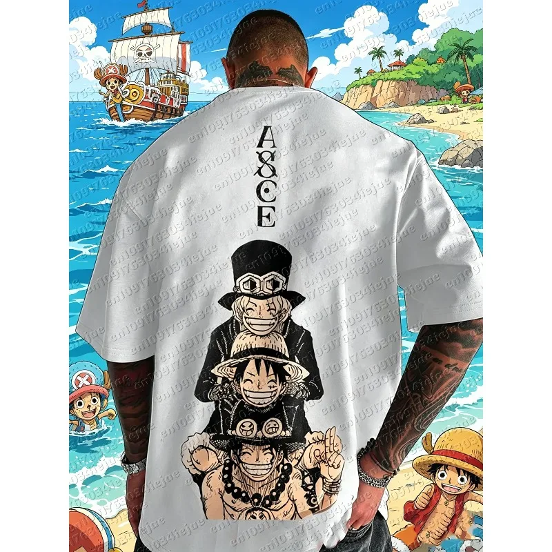2026 ONE PIECE Luffy Summer T-shirt Men Women Leisure Sports Street Fitness Loose Comfortable Cotton Oversized Short Sleeves Top