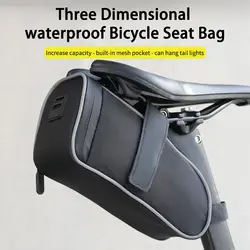 1.9L Mountain Road Bike Under Seat Pack Reflective Waterproof Bicycle Saddle Bag