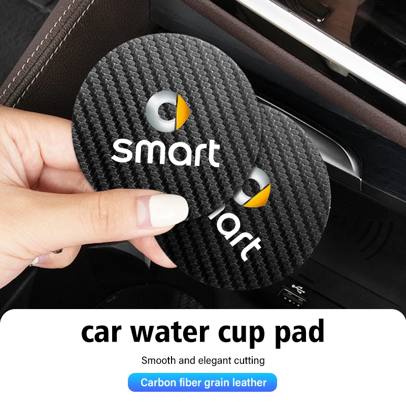 2Pcs Car Non-slip Water Cup Bottle Mat Holder Anti-slip Pads For Smart Fortwo Forfour 451 453 450 452 454 Roadster Coupe