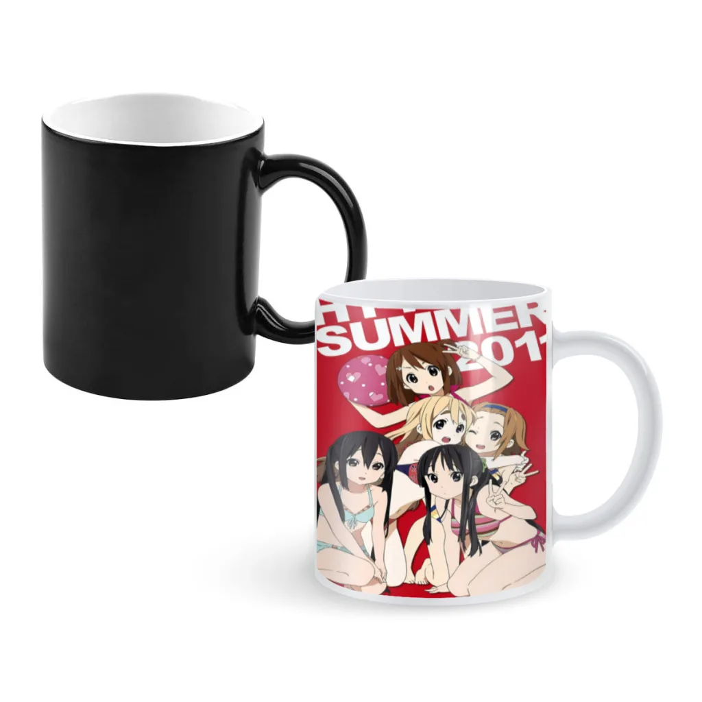 

New Debut Anime Kawaii K-on! Heat Sensitive Color Changing Mug 11OZ Ceramic Coffee Cup Magic Cup Heat Changing Coffee Mug